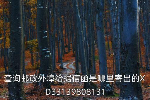 查詢郵政外埠給據(jù)信函是哪里寄出的XD33139808131