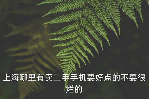 上海哪里有賣二手手機要好點的不要很爛的