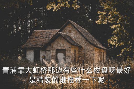 青浦靠大虹橋那邊有些什么樓盤呀最好是精裝的誰推薦一下呢