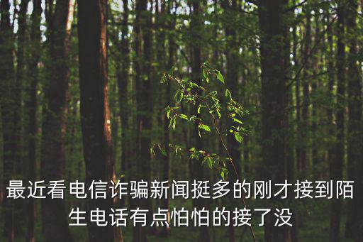 最近看電信詐騙新聞挺多的剛才接到陌生電話有點怕怕的接了沒