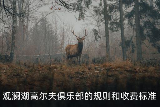 觀瀾湖高爾夫俱樂部的規(guī)則和收費標(biāo)準(zhǔn)