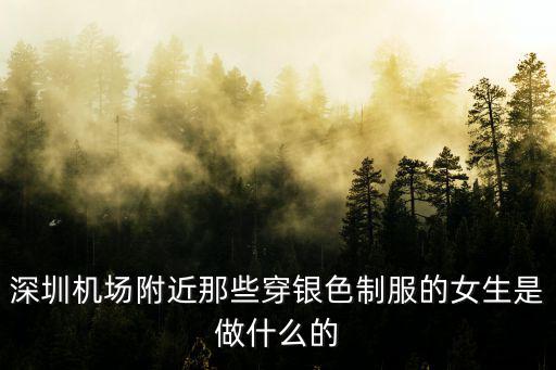 深圳機場附近那些穿銀色制服的女生是做什么的