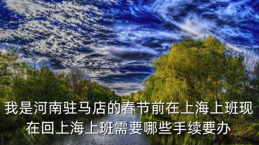 一網通辦上海官網，我是河南駐馬店的春節前在上海上班現在回上海上班需要哪些手續要辦