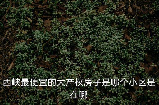 西峽最便宜的大產權房子是哪個小區是在哪