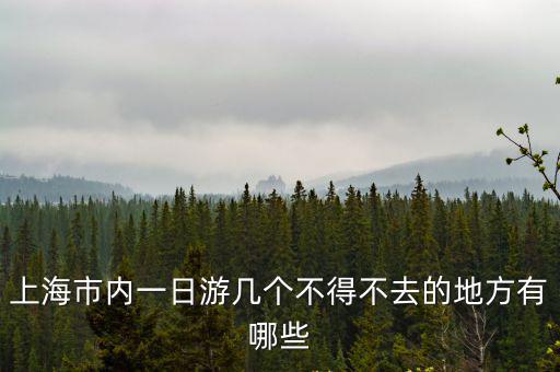 上海市內一日游幾個不得不去的地方有哪些