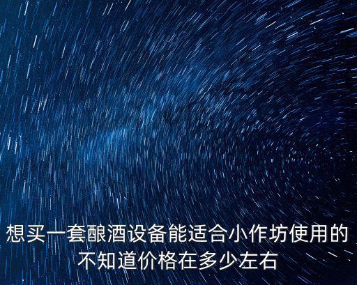 想買一套釀酒設備能適合小作坊使用的不知道價格在多少左右
