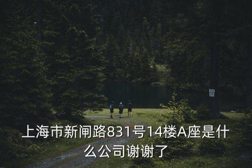 上海市新閘路831號14樓A座是什么公司謝謝了