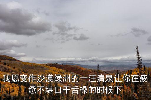 我愿變作沙漠綠洲的一汪清泉讓你在疲憊不堪口干舌橾的時(shí)候下