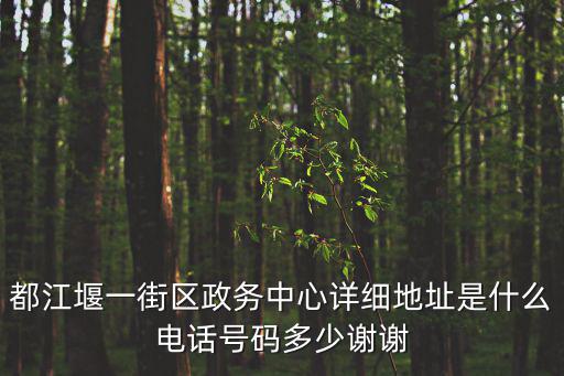 都江堰一街區政務中心詳細地址是什么電話號碼多少謝謝