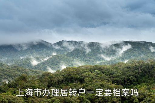 上海市辦理居轉(zhuǎn)戶一定要檔案嗎