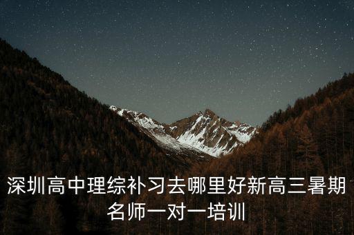 深圳高中理綜補習去哪里好新高三暑期名師一對一培訓