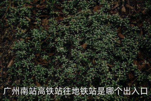 廣州南站高鐵站往地鐵站是哪個(gè)出入口