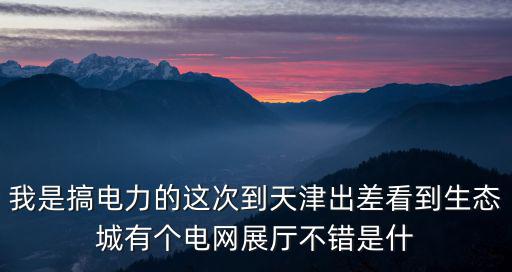 我是搞電力的這次到天津出差看到生態(tài)城有個電網(wǎng)展廳不錯是什