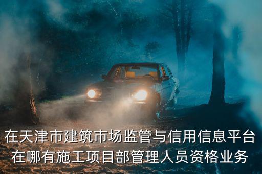 在天津市建筑市場監管與信用信息平臺在哪有施工項目部管理人員資格業務