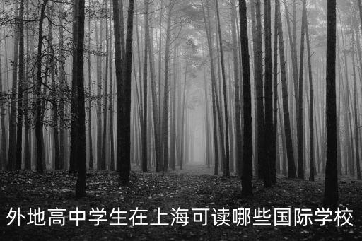 外地高中學生在上海可讀哪些國際學校