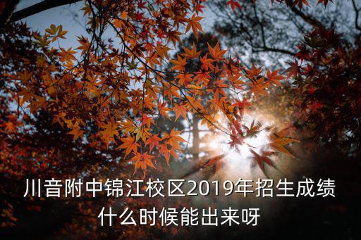 川音附中錦江校區2019年招生成績什么時候能出來呀