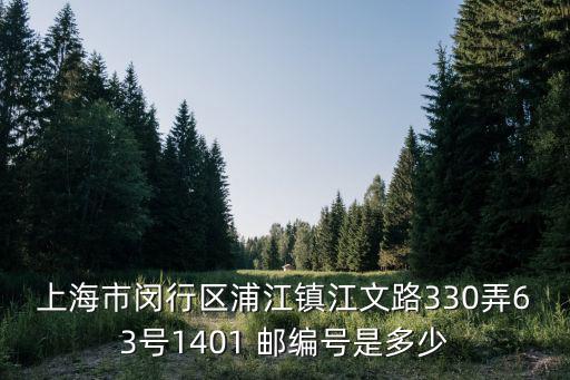 上海市閔行區浦江鎮江文路330弄63號1401 郵編號是多少