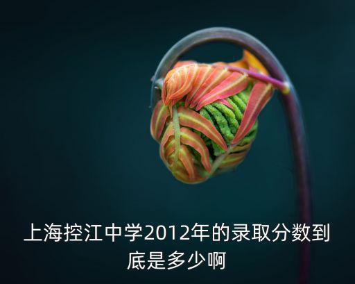 上海控江中學2012年的錄取分數到底是多少啊