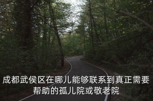 成都武侯區在哪兒能夠聯系到真正需要幫助的孤兒院或敬老院