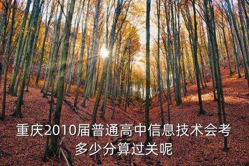 重慶市通用技術信息技術合格考試，重慶2010屆普通高中信息技術會考多少分算過關呢