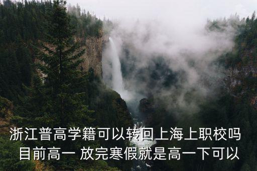 浙江普高學籍可以轉回上海上職校嗎 目前高一 放完寒假就是高一下可以