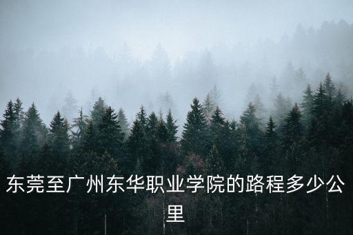 東莞至廣州東華職業學院的路程多少公里
