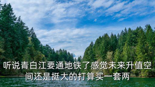 聽說青白江要通地鐵了感覺未來升值空間還是挺大的打算買一套兩