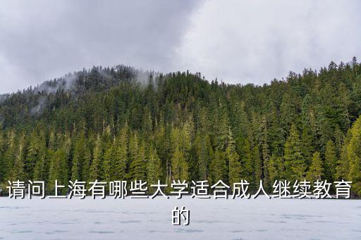請問上海有哪些大學適合成人繼續教育的