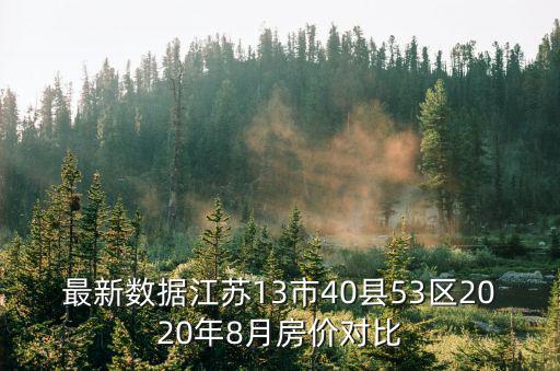 最新數據江蘇13市40縣53區2020年8月房價對比