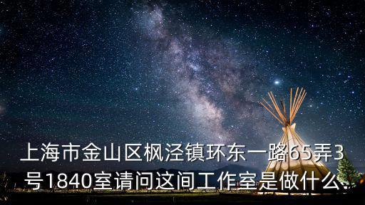上海市金山區楓涇鎮環東一路65弄3號1840室請問這間工作室是做什么