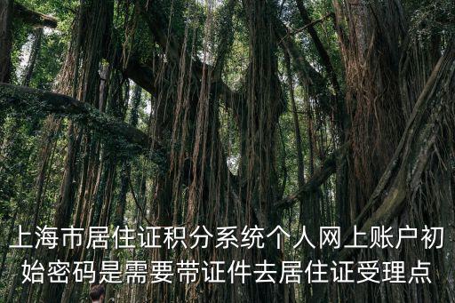 上海市居住證積分系統個人網上賬戶初始密碼是需要帶證件去居住證受理點