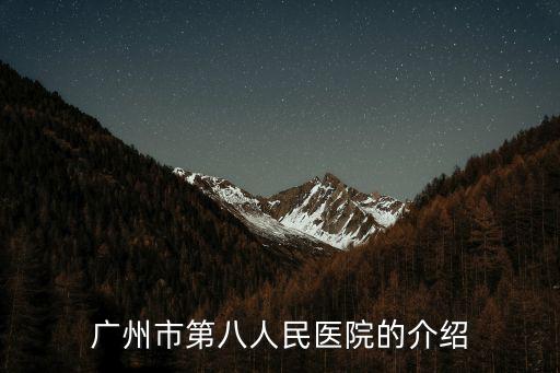 廣州市第八人民醫院的介紹