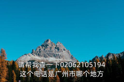 請幫我查一下02062105194這個電話是廣州市哪個地方