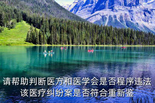 請幫助判斷醫方和醫學會是否程序違法該醫療糾紛案是否符合重新鑒