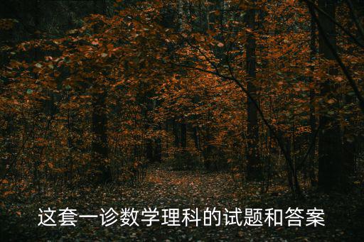 這套一診數(shù)學(xué)理科的試題和答案