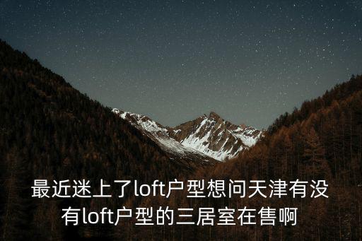 最近迷上了loft戶型想問天津有沒有loft戶型的三居室在售啊