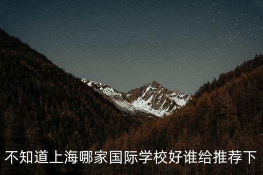 不知道上海哪家國際學校好誰給推薦下