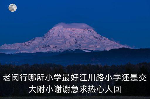老閔行哪所小學最好江川路小學還是交大附小謝謝急求熱心人回