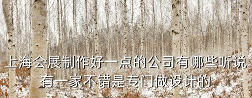 上海會(huì)展制作好一點(diǎn)的公司有哪些聽說有一家不錯(cuò)是專門做設(shè)計(jì)的