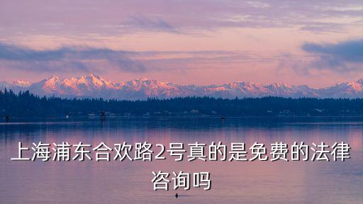 上海浦東合歡路2號真的是免費的法律咨詢嗎