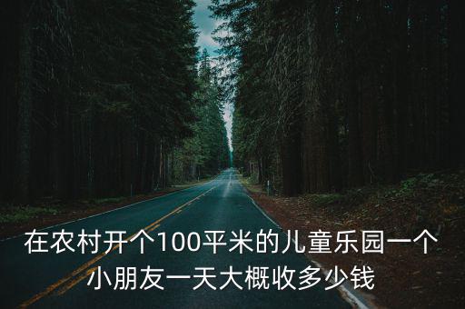 在農(nóng)村開個(gè)100平米的兒童樂園一個(gè)小朋友一天大概收多少錢