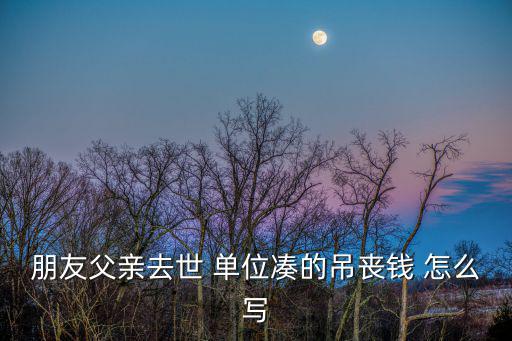 朋友父親去世 單位湊的吊喪錢 怎么寫