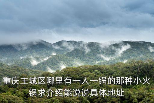 重慶主城區哪里有一人一鍋的那種小火鍋求介紹能說說具體地址