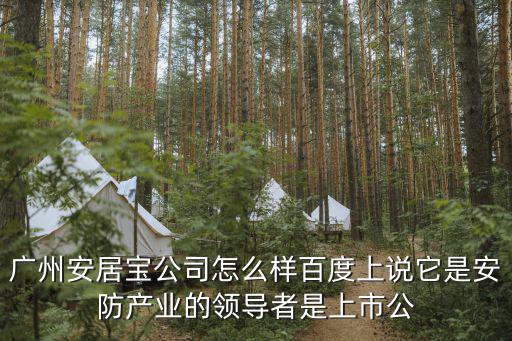 廣州安居寶公司怎么樣百度上說它是安防產業的領導者是上市公