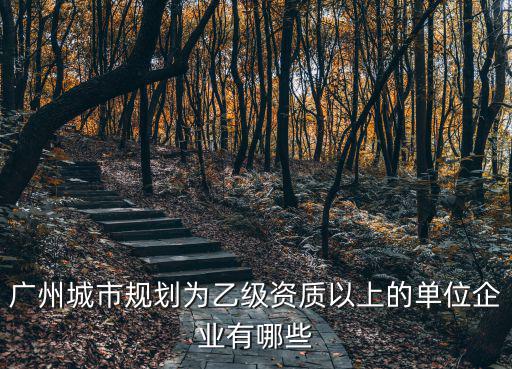 廣州城市規劃為乙級資質以上的單位企業有哪些