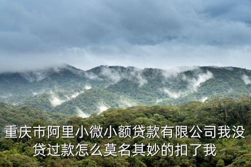 重慶市阿里小微小額貸款有限公司我沒貸過款怎么莫名其妙的扣了我