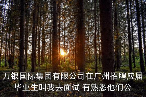 萬銀國際集團有限公司在廣州招聘應屆畢業生叫我去面試 有熟悉他們公