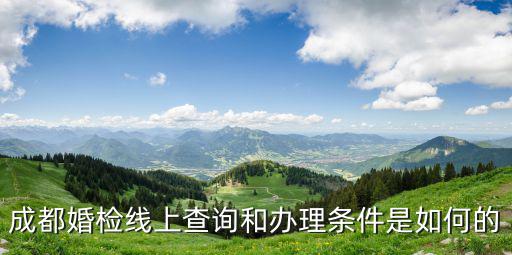 成都婚檢線上查詢和辦理條件是如何的