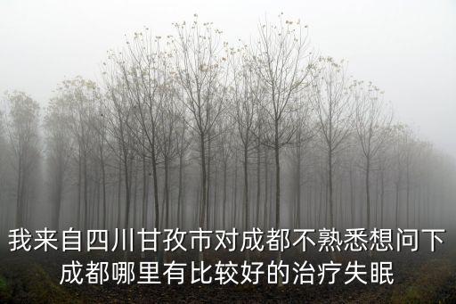 我來自四川甘孜市對成都不熟悉想問下成都哪里有比較好的治療失眠