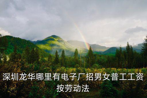 深圳龍華哪里有電子廠招男女普工工資按勞動法